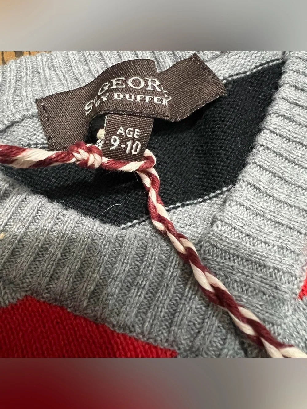 NWT Vintage St. George by Duffer Boys Striped Knit Cotton Sweater Size Age 9-10